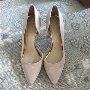 Jessica Simpson Tan Heels Elegant Pointed-Toe Pumps